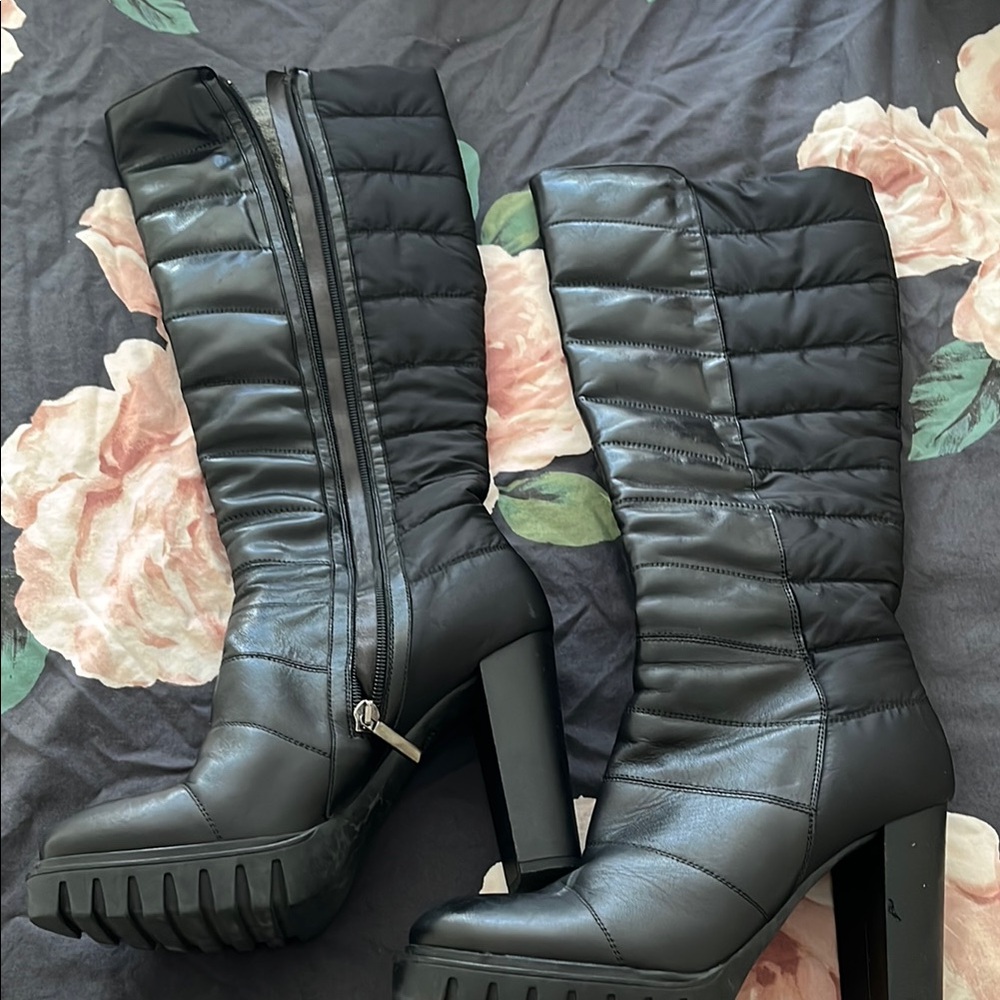 Charles David Black Quilted Winter Boots